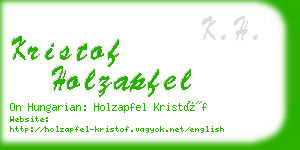 kristof holzapfel business card